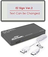 Vista 8 de Santek EZ - Letrero digital de papel electrónico de 2.9 pulgadas, recargable, inalámbrico, pantalla tricolor eink con mensajes personalizables