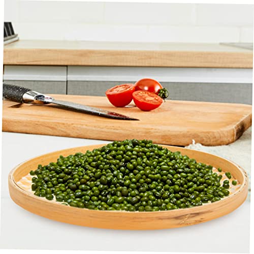 Collbath EJ46D16ZL353JKC01Q320TXR 3Pcs Bamboo Sieve Mesh Strainer Vegetable Container Noodle Strainer Rattan Flat Wicker Tray Kitchen Wall Hanging Decorations Colander thumb #1