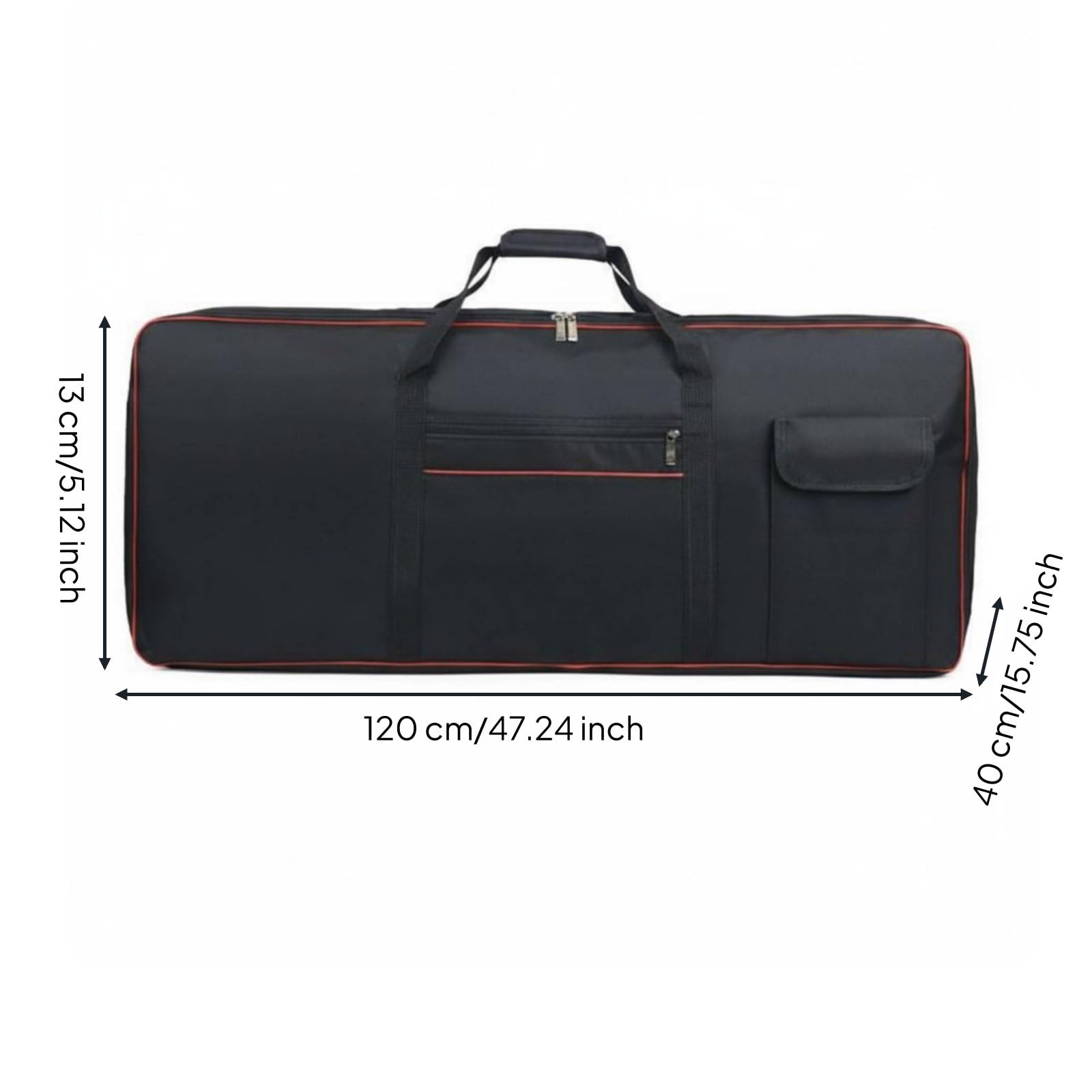 wasserdichte Tastaturtasche Klavier Keyboard Synthesizer Gepolsterte Oxford Tasche Doppelgriffe für Musiker Familien Unterricht Pendeln, Rot, 76-Tasten
