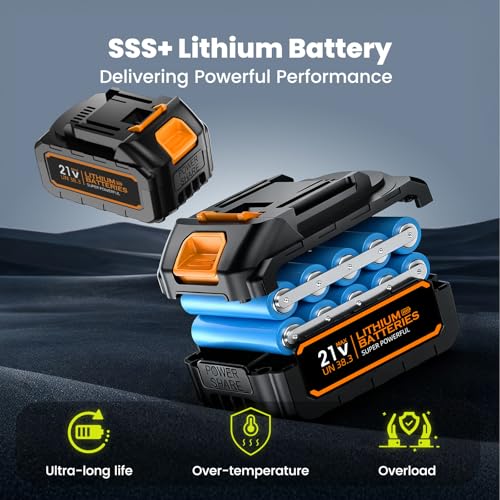 Image of Cordless Leaf Blower with 2 Batteries & Charger - 990,000 RPM Electric Handheld Blower, Lightweight for Lawn, Yard, Patio, Garden Care - Orange