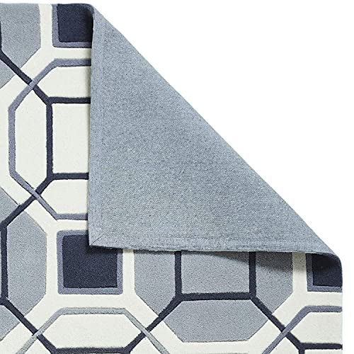Image of Mordern Design Handmade Tufted Carpet Pure Woollen Export Quality Carpet for Living Room, Bedroom Hall [ Size 5 x 5 Square, Color Multi ]