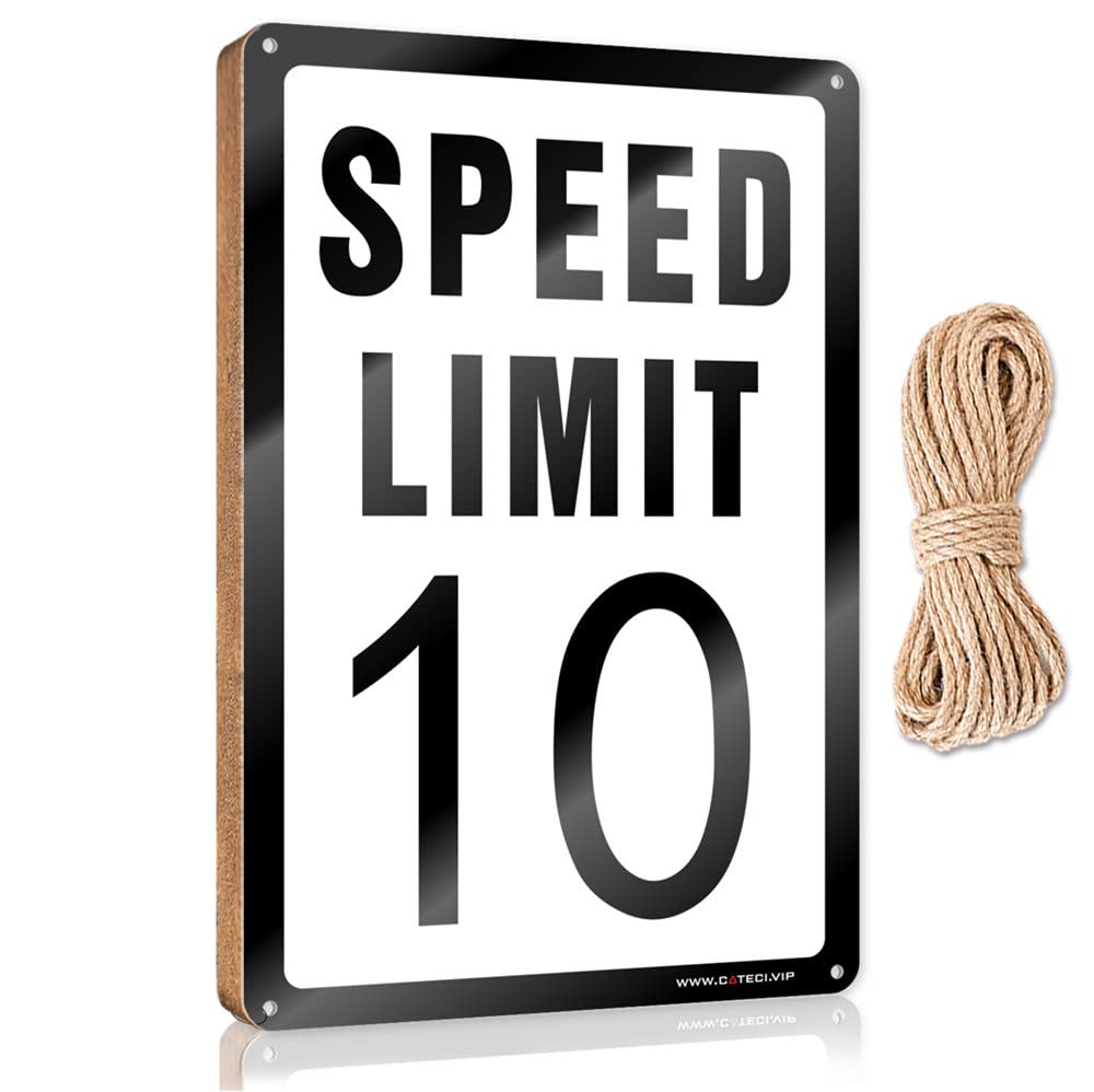 Door Decorations Hanging Outdoor Speed Limit 10 Mph Wooden Sign Personalized Front Door Sign Front Door Sign Plaqu(15X28CM)