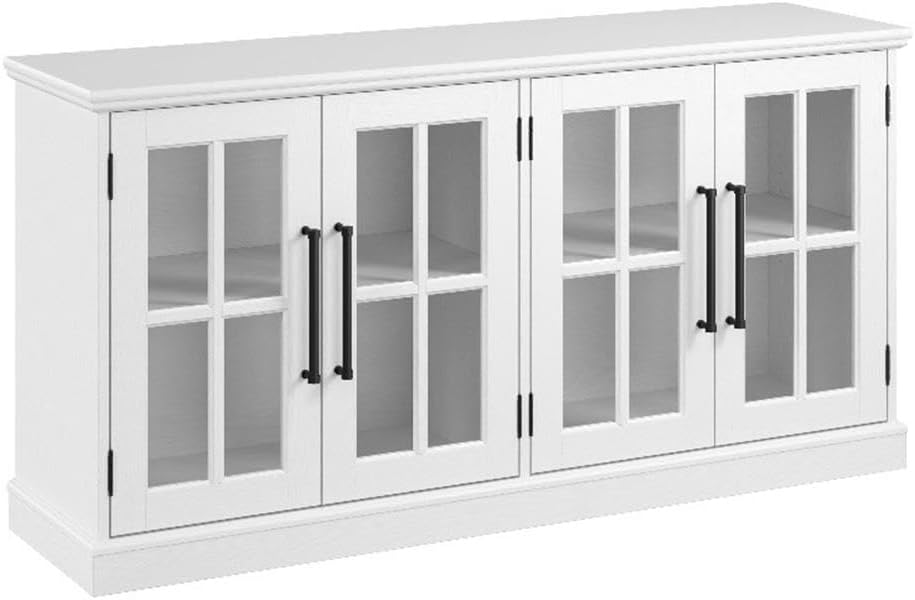 Bush Home Westbrook 60W TV Stand for 75 Inch TV in White Ash | Living Room Entertainment Center with Storage