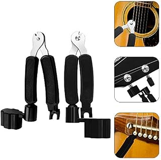 2 PCS Guitar String Winder, Guitar String Winder Cutter and Bridge Pin Puller 3 in 1 Guitar Repair Tool Guitar Maintenance Tool, Black