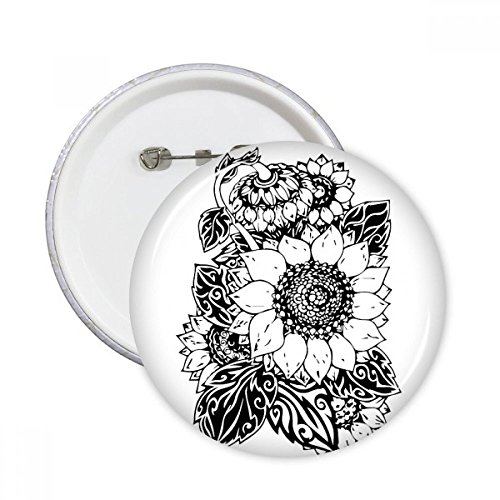 Badge bouton tournesol noir multicolore XXL, le cadeau idéal pour amateurs de mode