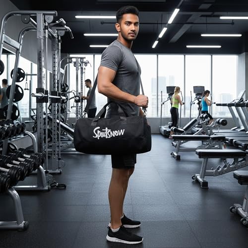 Image of KARRIER Multi-Function Large Capacity Weekend /Gym /Travel Bag, Multipurpose /Large /Water-Resistant /Spacious /Premium /Stylish /Unisex Carry-on Travel Bag (Black-UrbanDuffel)