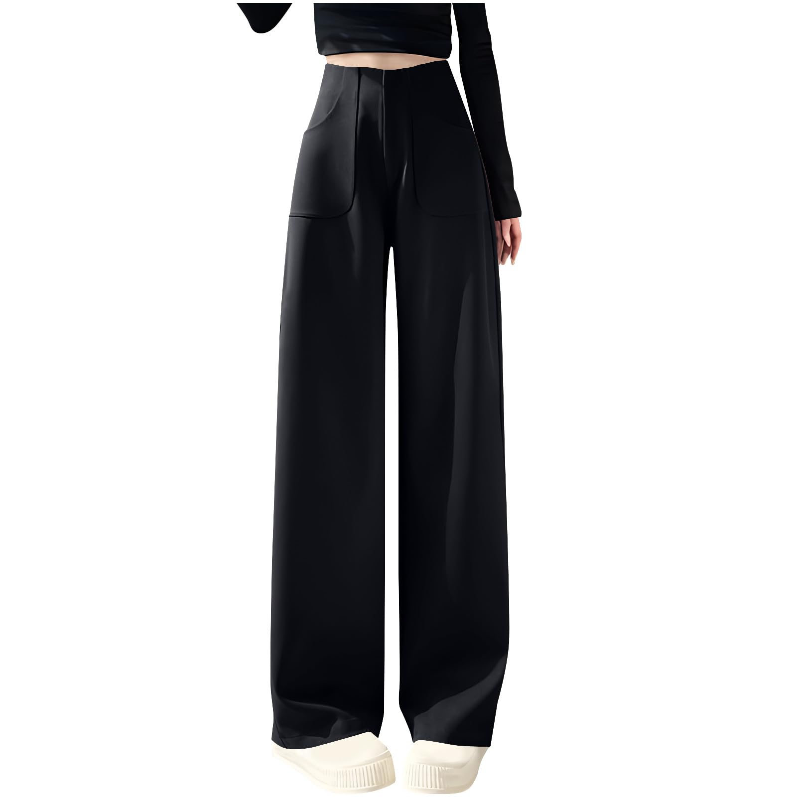 Womens Wide Leg Pants Trendy Business Casual Outfits Work Dress Slacks High Waisted Dressy Trousers Suit Pant