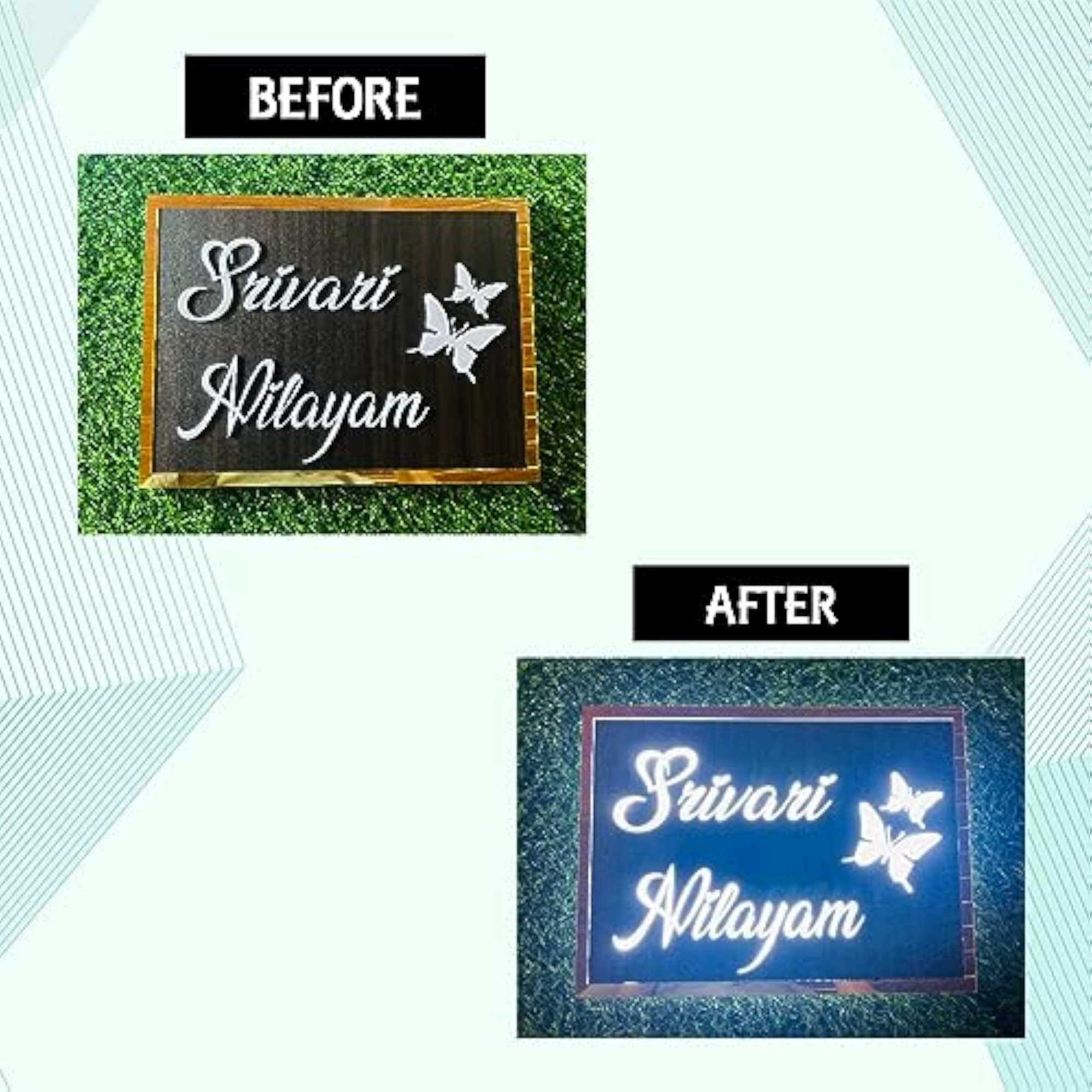BIRD'S Customised LED Islamic Name Plate