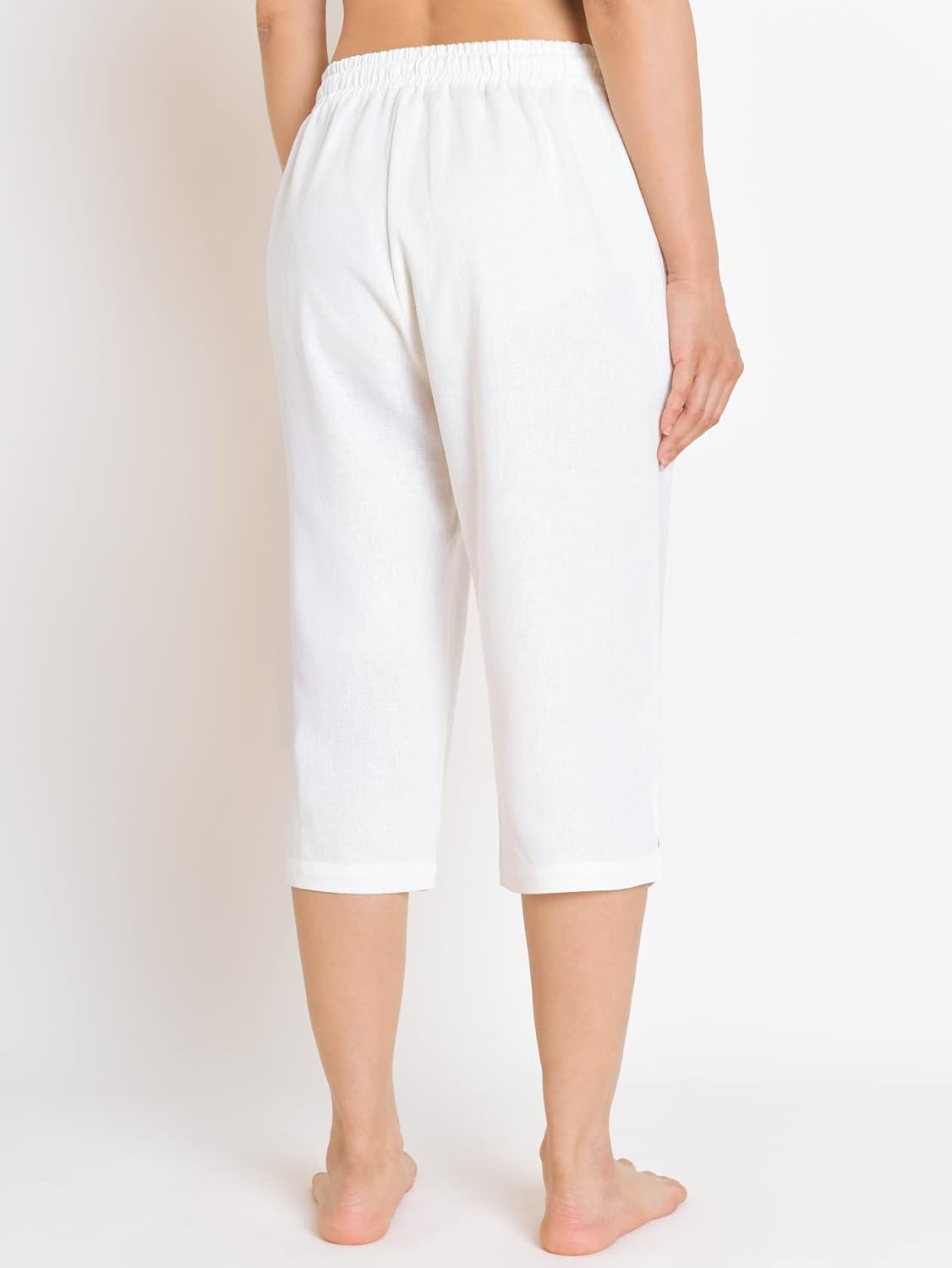 Weintee Women's Petite Linen Capris Capri Pants with Pockets - Image 3