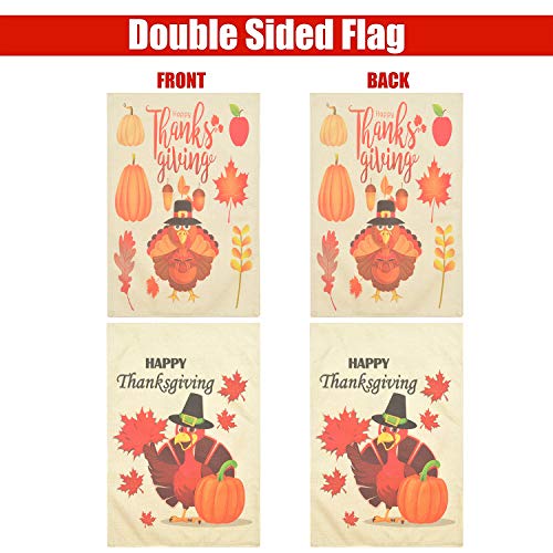 2 Pack Thanksgiving Fall Garden Flags,12 Inch X18 Inch Thanksgiving Flag,Thanksgiving Yard Decorations Holiday Outdoor Decor (No Metal Holder Stand) #TOP1