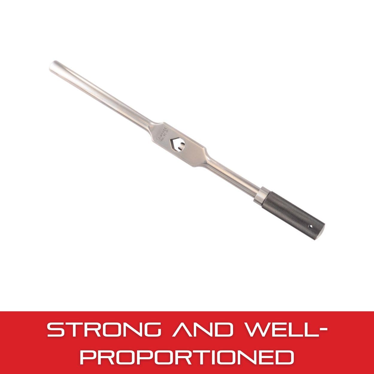 Starrett Tap Wrench for No. 0-14 Taps - Firm Grip on Round/Square Shanks, Heat-Treated Surface, 1/4" Square, 3-5/8" Body Length - 174