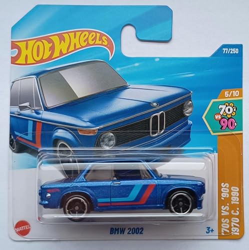 Hot Wheels BMW 2002 Azul (JBB61) - Serie 70 Vs 90 5/10 2025 - Modelo de Coche a Escala 1:64 de Metal Fundido a Presión Licenciado por BMW AG