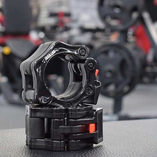 Iron Lab Olympic Barbell Collar Pair of 2" Inch Pro ABS Locking Set of 2 Black Clamps Perfect for Pro Crossfit Strong Lifts and Olympic Training Professional Quality - Image 5