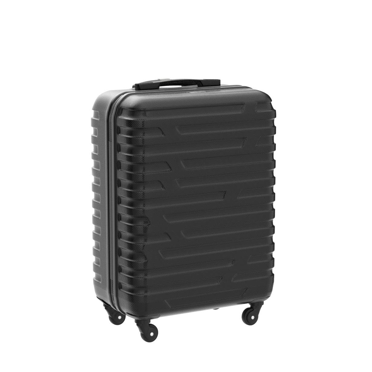 WITTCHEN A-line II Kabinengepäck Kabinenkoffer Handgepäck Rollkoffer Reisekoffer Bordkoffer Hartschale ABS Hochwertiger Stabiler Größe S Schwarz Lufthansa/Eurowings/Ryanair/Condor/Discover Airlines