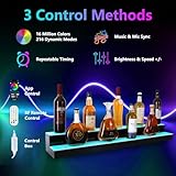 Leekimid Led Lighted Liquor Bottle Display Shelf, 30 Inch 2 Tier Whiskey Rack, Support USB, Bar Stand with RF Remote & App Control, Illuminated Acrylic Lighting Shelves for Home Bar, Party - Image 2