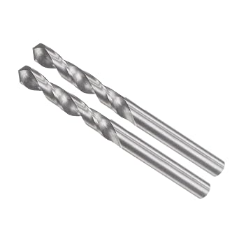 Solid Carbide Drill Bits, 3.4mm Diameter, YG6 C2/K20 Tungsten Carbide Straight Shank Twist Drill Bits - Applications for Stainless Steel Alloy, 2-Pieces