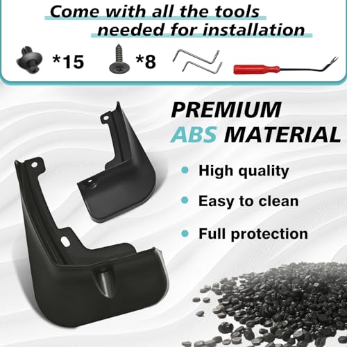 Image of BestEvMod Mud Flaps Splash Guards Compatible with 2024 2025 2026 Kia EV9 Accessories Splash Fender Winter Vehicle Sediment Dirt Protection Set of 4 No Need to Drill Holes