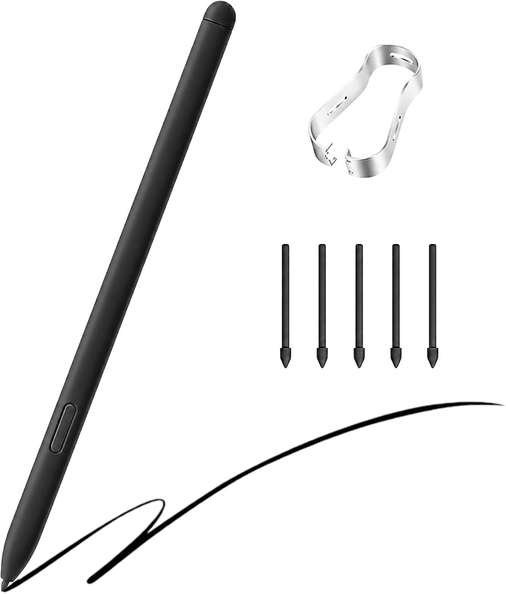 Lápiz óptico magnético EMR para Remarkable 2/1 con borrador y 5 puntas, negro | con botón de borrador, sensibilidad a la presión 4096, rechazo de palma, compatible con dispositivos Kindle Scribe, Galaxy y Wacom, con 5 puntas