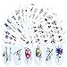 Macute Nail Art Supply Decals Water Transfer Nail Stickers for Women 14 Sheets DIY Black Flower Leaf Deer Owl Butterfly Designs Nail Art Sticker for Fingernails & Toenails Decor Beauty Decorations