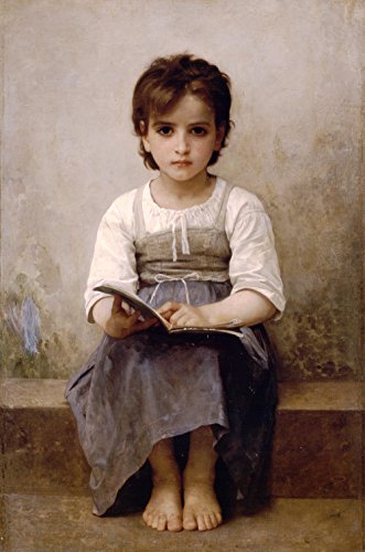 Affiche d'art William Bouguereau The Difficult Lesson sur papier mat d'archive supérieur