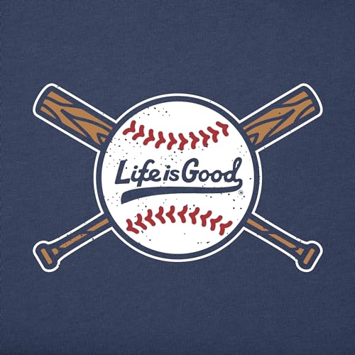 Life is Good Men's Crusher Tee, Short Sleeve Cotton Graphic T-Shirts, Baseball and Bats2