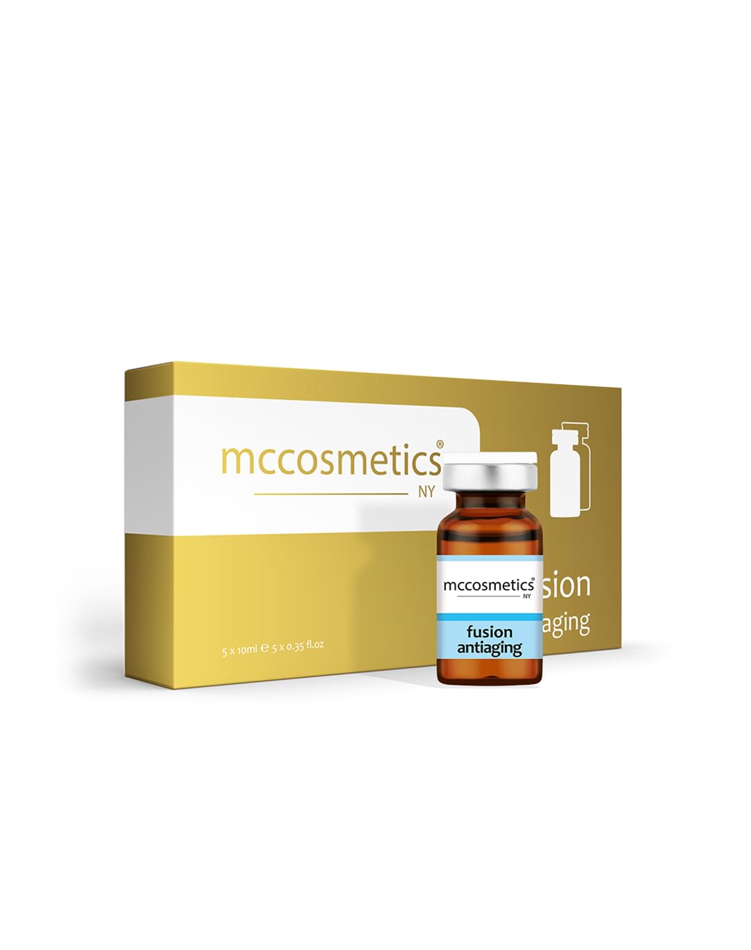 NY | Fusion Antiaging Solution | DMAE, Panthenol, Organic Silicon, Asian Centella | 5 x 10ml Vials | Made in Spain