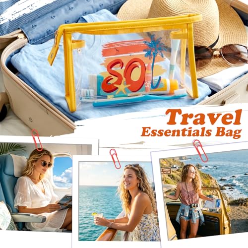 Image of COSHAYSOO Sunscreen Bag Clear Makeup Toiletry Pouch Beach Vacation Essentials for Women Teen Girls Trip Gifts Summer Pool Travel Must Have Accessories Waterproof Stuff