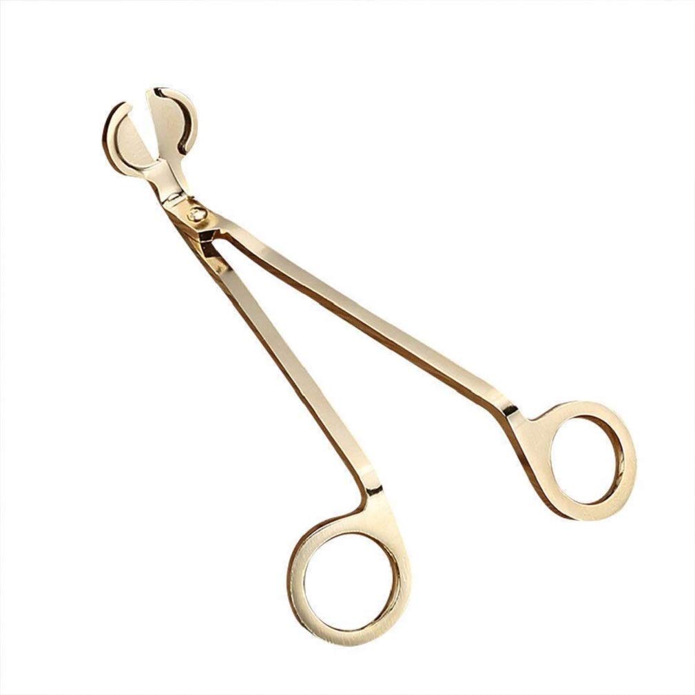 L&L® Candle Wick Oil Lamp Stainless Steel Scissors Trim Trimmer Cutter Snuffers Gift (Gold)