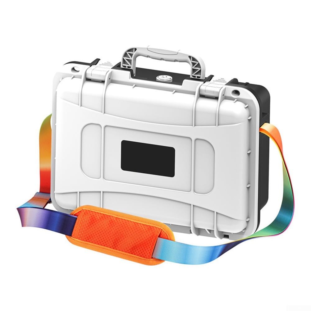 Zoegneer Scatola portaoggetti impermeabile in ABS per Nintendo Switch con tracolla, custodia da viaggio portatile per console giochi e accessori blu (blu-rosso)