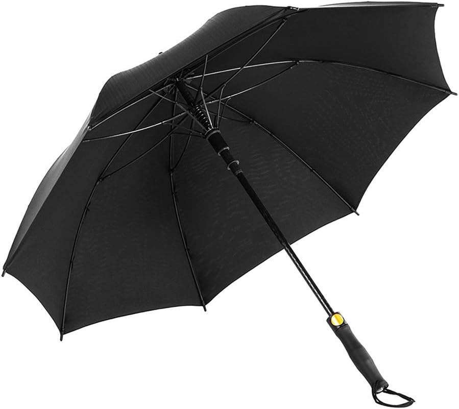 AmaGo Double Layer Inverted Umbrella – Upside Down Inside Out Reverse Umbrella,C-Shape Handle & Self-Stand to Spare Hands, Carrying Bag for Traveling (Black)