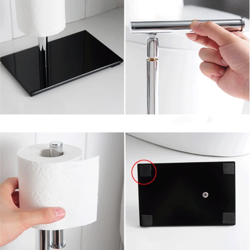 Porta Carta igienica Porta Tessuto da Terra Pieno in Rame del Rame Pieno del Rame del Rame del Rame del Rame di Alto Valore con Il Supporto del Vetro temperato for Il Bagno Design Elegante