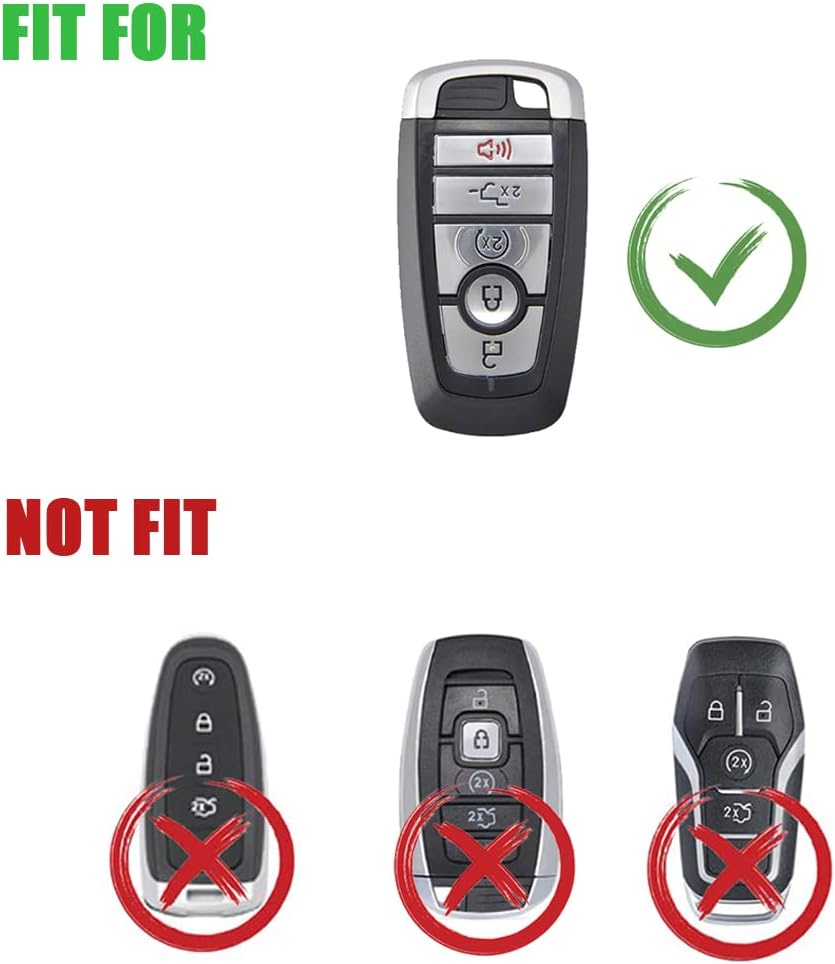 Handmade Leather Key Fob Cover Fit for Ford Fusion F150 F250 F350 F450 F550 Edge Explorer Escape Mustang 2017-2019