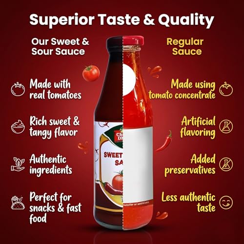 Image of Chokhi Dhani Sweet & Sour Sauce 340g | Tangy Indo Chinese Dipping Sauce | Perfect for Spring Rolls, Chicken & Snacks | Balanced Sweet Spicy Flavour