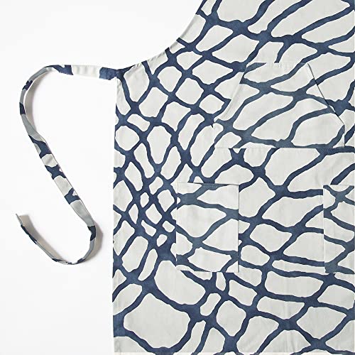 Image of HPD Half Price Drapes Aprons for Men Women with Large Pockets Adjustable Unisex PRTW-D50C-AP Ellis Printed Cotton, 27 X 34 Inch, Ellis Blue