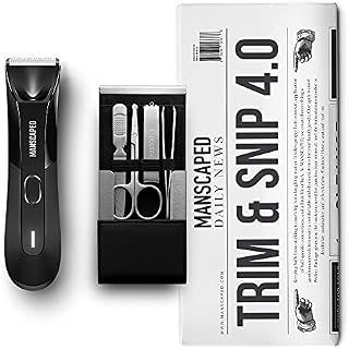 MANSCAPED Trim and Snip 4.0, Men's Grooming Kit, Includes The Lawn Mower 4.0 Ergonomically Designed Powerful Waterproof Electric Trimmer and The Shears 2.0 Manicure Set. Male Grooming and Care kit.