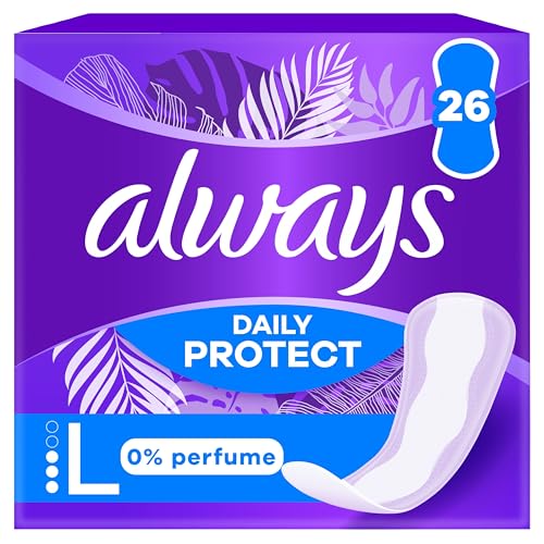 Always Dailies Protect Protège-Slips Long 26 Unités, 0% de parfum, Confortable Avec Cœur Absorbant