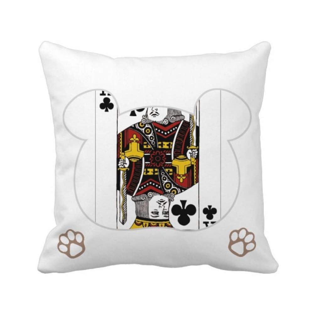 Housse de coussin carrée ours Club K en coton pour décoration de canapé