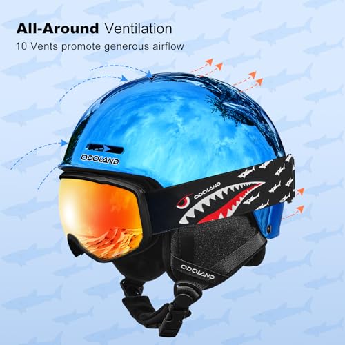 Odoland Kids Helmet & Goggles Set