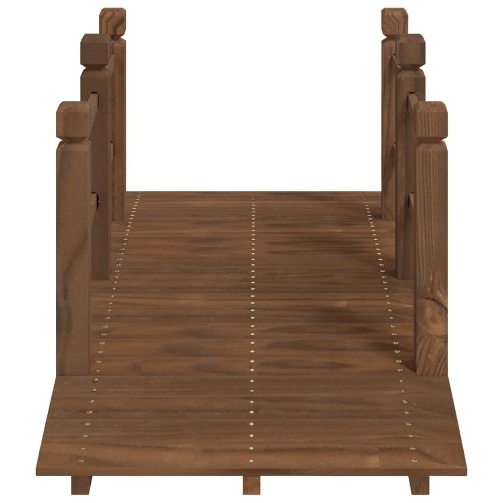 vidaXL Puente de jardín con barandillas Madera de Abeto 150x67x56cm