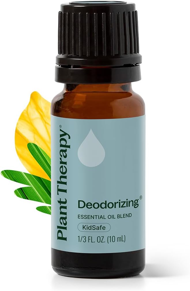 Deodorizing Essential Oil Blend, 10 mL (1/3 oz), Pure Essential Oils, Undiluted, Therapeutic Grade, Ideal for Household Cleaning & Deodorizing