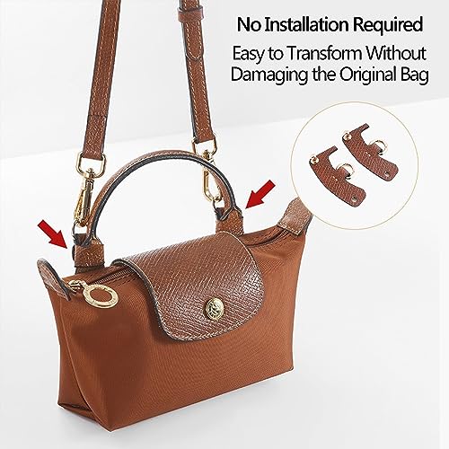 Chispee Conjunto de alça de ombro de couro, bolsa de transformação, extensor de alça de couro, alças