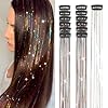 Hair Tinsel 12Pcs Clip in Rainbow H...