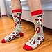 VVEEWUU Mens Funny Pattern Dress Socks 5-Pack Novelty Fashion Printed Cotton Socks Gifts for Men and Women (Mixed color 1)