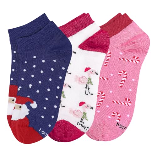 Image of Mint & Oak Low Cut Ankle Women Socks, Christmas Gift Quirky Socks For Friends, Cute Funky Socks, Christmas Secret Santa Gifts For Women