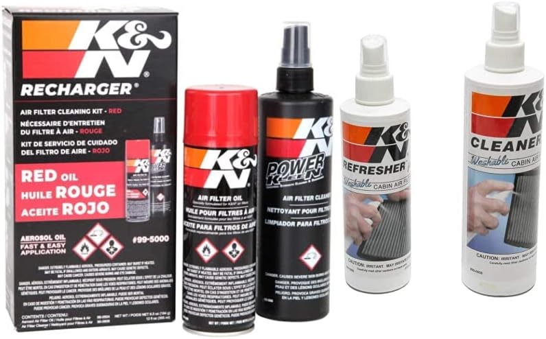 K&N Air Filter Cleaning Kit + K&N Cabin Filter Cleaning Kit