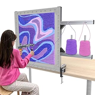 Rug Tufting Frame Tufting Kit 27.5'' Newest Aluminum Metal Tufting Frame for Rug Making Primary Tufting Cloth Stand Tufting Fabric Rug Tufting Kit Rug Frame for Tufting Supplies Carpet Tufting Gun Kit