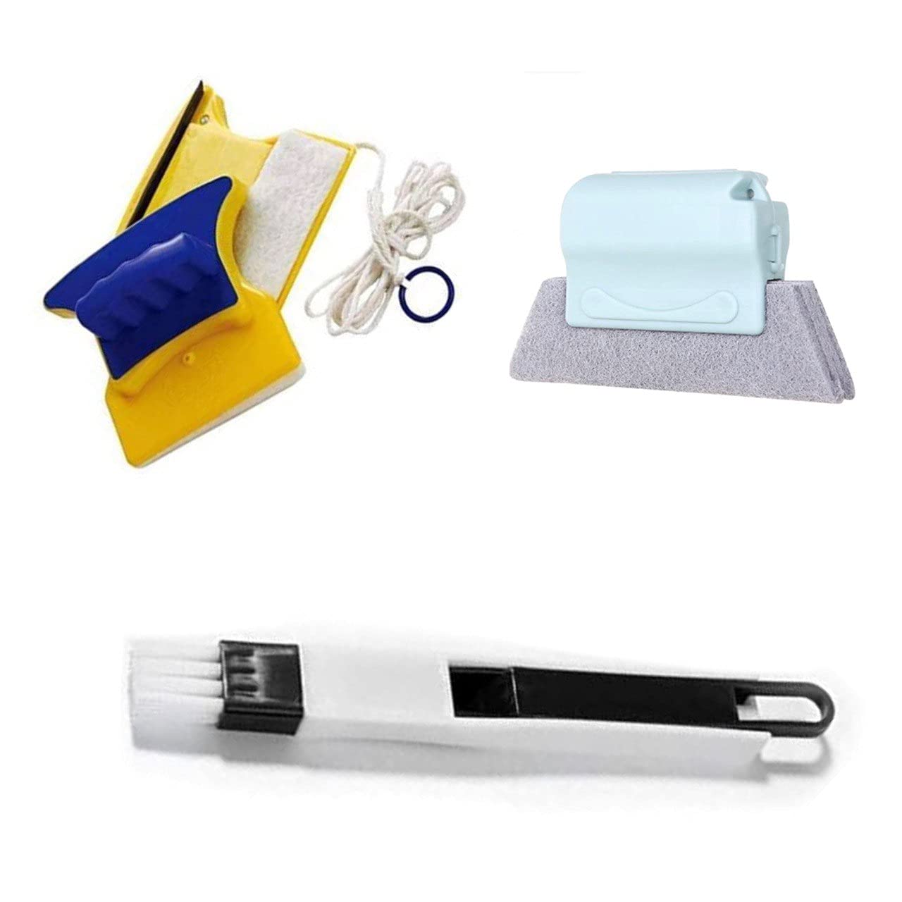 kp enterprise Siddhant Store Groove brush And Dust Pan Combo Pack of Magnetic Window Double Side Glass Wiper Cleaner with 2 Extra Cleaning Cotton Squeegee (B09K4GJCKB) Amazon Price History, Amazon Price Tracker