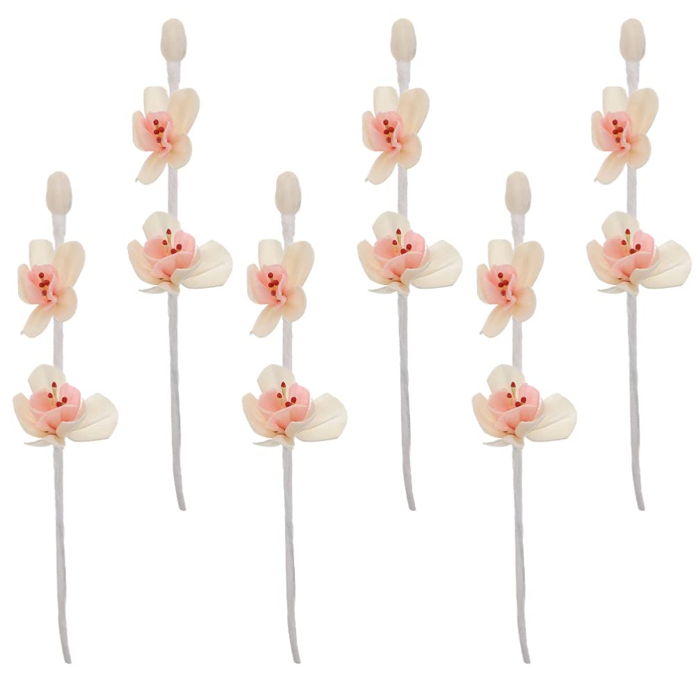 Healifty Home Decor Home Decor Aroma Reeds Fragrance Diffuser Sticks: 6pcs Flower Reeds Essential Oil Aroma Sticks Natural Bark Incense Sticks Diffuser Refills Sticks Office Decor Office Decor