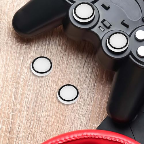 Image of 4pcs Thumb Grips, Full Protection Anti-Slip Anti-Scratch Anti-Fingerprint Protective Cover Thumb Joystick Cap Compatible with Xbox Series X /S Xbox One Switch Pro Controller(White)