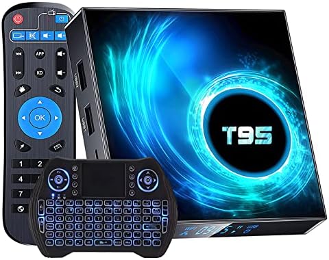 EASYTONE Android TV Box 10.0, T95 Android TV Box 2GB RAM 16GB ROM H616 Quad-Core CPU 2.4/5GHz WiFi Ethernet BT 4.0 4K/6K TV Box H.265 Decoding Smart TV Box Android with Mini Wireless Keyboard